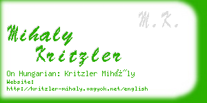 mihaly kritzler business card